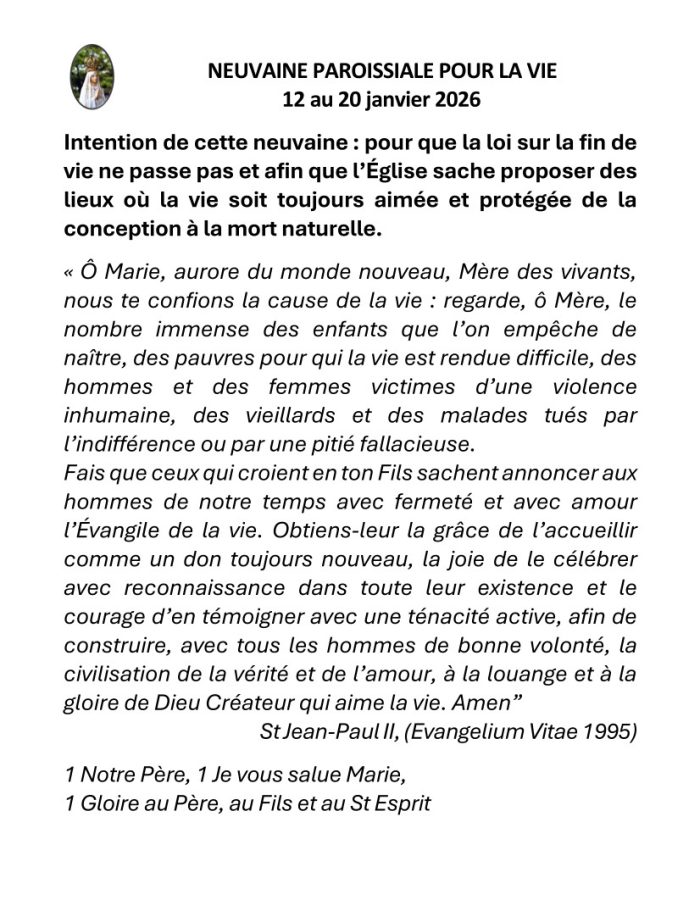 NEUVAINE PAROISSIALE POUR LA VI1